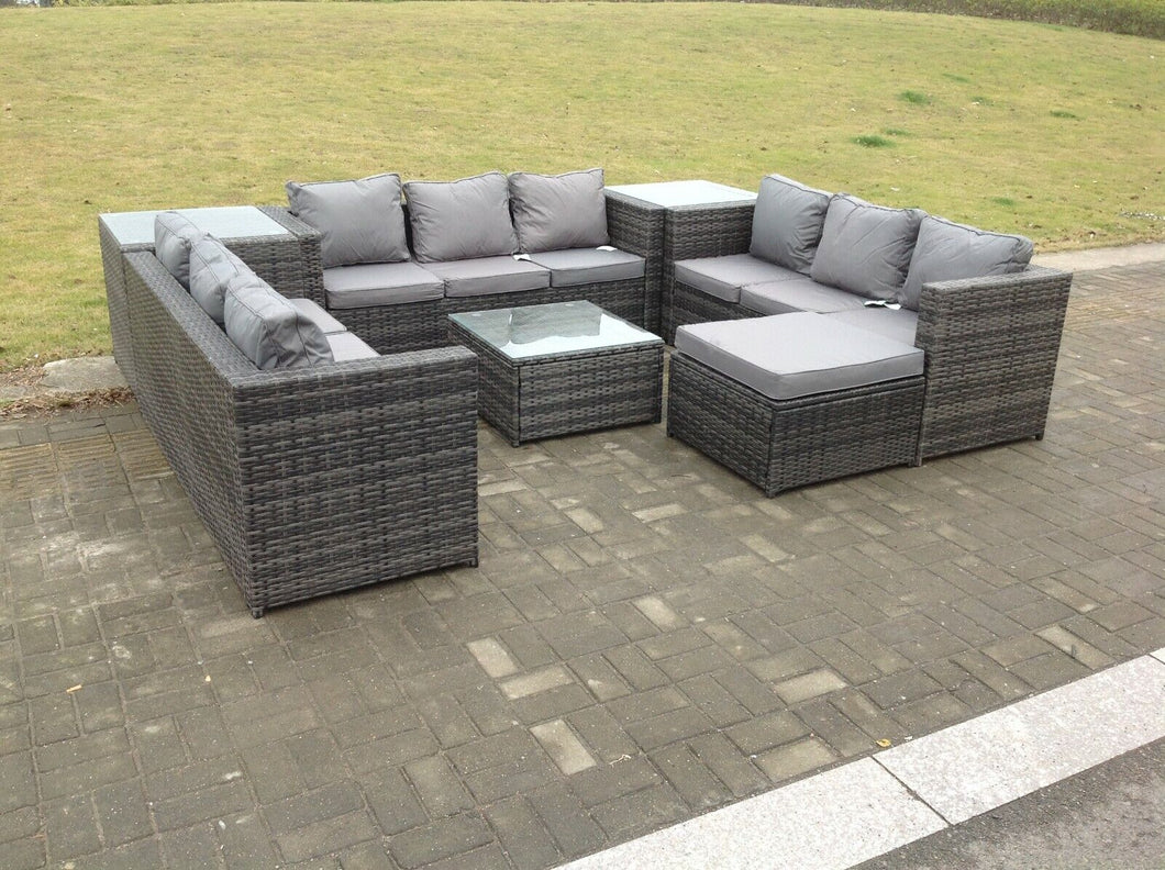 Hampton 10 Seater U Shape Rattan Set