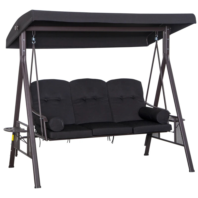 Outdoor 3-Seater Swing Chair with Canopy