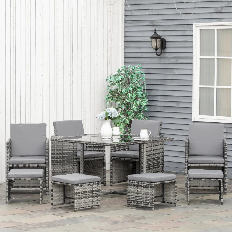 8-Seater Rattan Furniture Set for Outdoor Dining and Entertaining