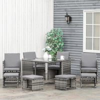 8-Seater Rattan Furniture Set for Outdoor Dining and Entertaining