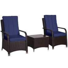 2-Seater Rattan Table Chair Bistro Garden Furniture Set