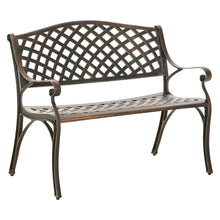 Cast Aluminium Outdoor Garden Bench - Antique Patio Loveseat