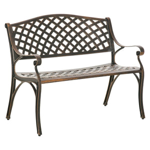 Cast Aluminium Outdoor Garden Bench - Antique Patio Loveseat