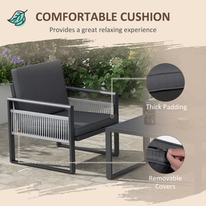 Four-Piece Aluminium Garden Dining Set with Cushions