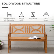 2-Seater Wooden Garden Bench - Outdoor Patio Loveseat