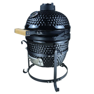 Cast Iron Ceramic Kamado Charcoal BBQ Oven Black