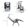 Folding Reclining Lounger Chair with Shade