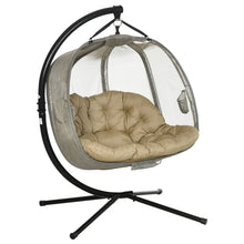 2 Seaters Double Hanging Egg Chair with Stand