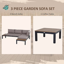 Aluminium Outdoor Corner Sofa Set with 2 Loveseat and Coffee Table