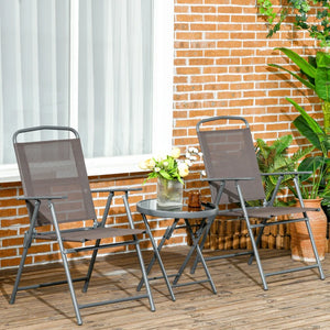 3-Piece Garden Bistro Set: Foldable Chairs & Glass Table