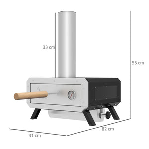 Portable Wood Pellet Pizza Oven with Rotating Stone