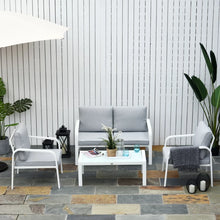 4pcs Garden Sofa Set with Cushions