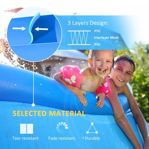 Family-Sized Inflatable Pool with Hand Pump