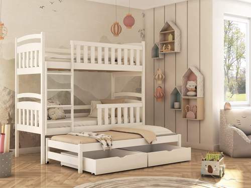 Viki Wooden Bunk Bed  with Trundle and Storage