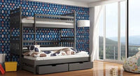 Seweryn Wooden Bunk Bed with Trundle and Storage