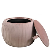 Grey/Pink/Blue Round Storage Stool