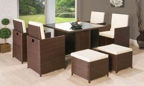 RALPH CUBE RATTAN GARDEN FURNITURE SET 8 SEATER