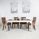  Casablanca Dining Set With 4 Tufted Back Champagne Chairs