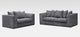 Jumbo Grey Cord Sofa Suite | Leather Corner Sofa Set