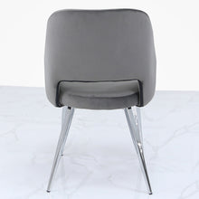 Denver Grey Velvet & Chrome Dining Chair