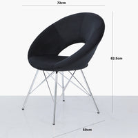 Orb Chrome and Black Velvet Chair