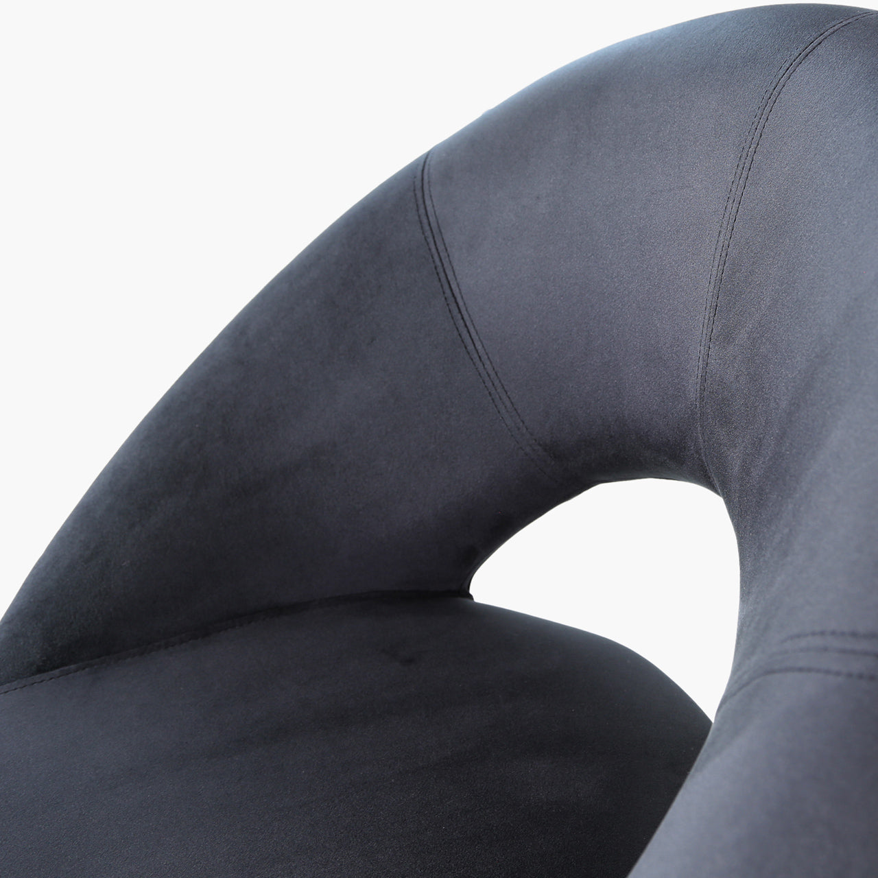 Orb Chrome and Black Velvet Chair