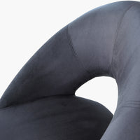 Orb Chrome and Black Velvet Chair