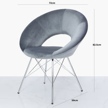 Orb Chrome and Grey Velvet Chair