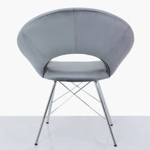 Orb Chrome and Grey Velvet Chair