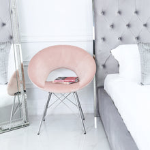 Orb Chrome and Pink Velvet Chair