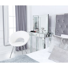 Orb Chrome and White Faux Leather Chair