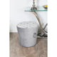Grey Round Velvet Stool with Side Rings