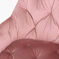 Rose Pink Velvet Tufted Dining Chair