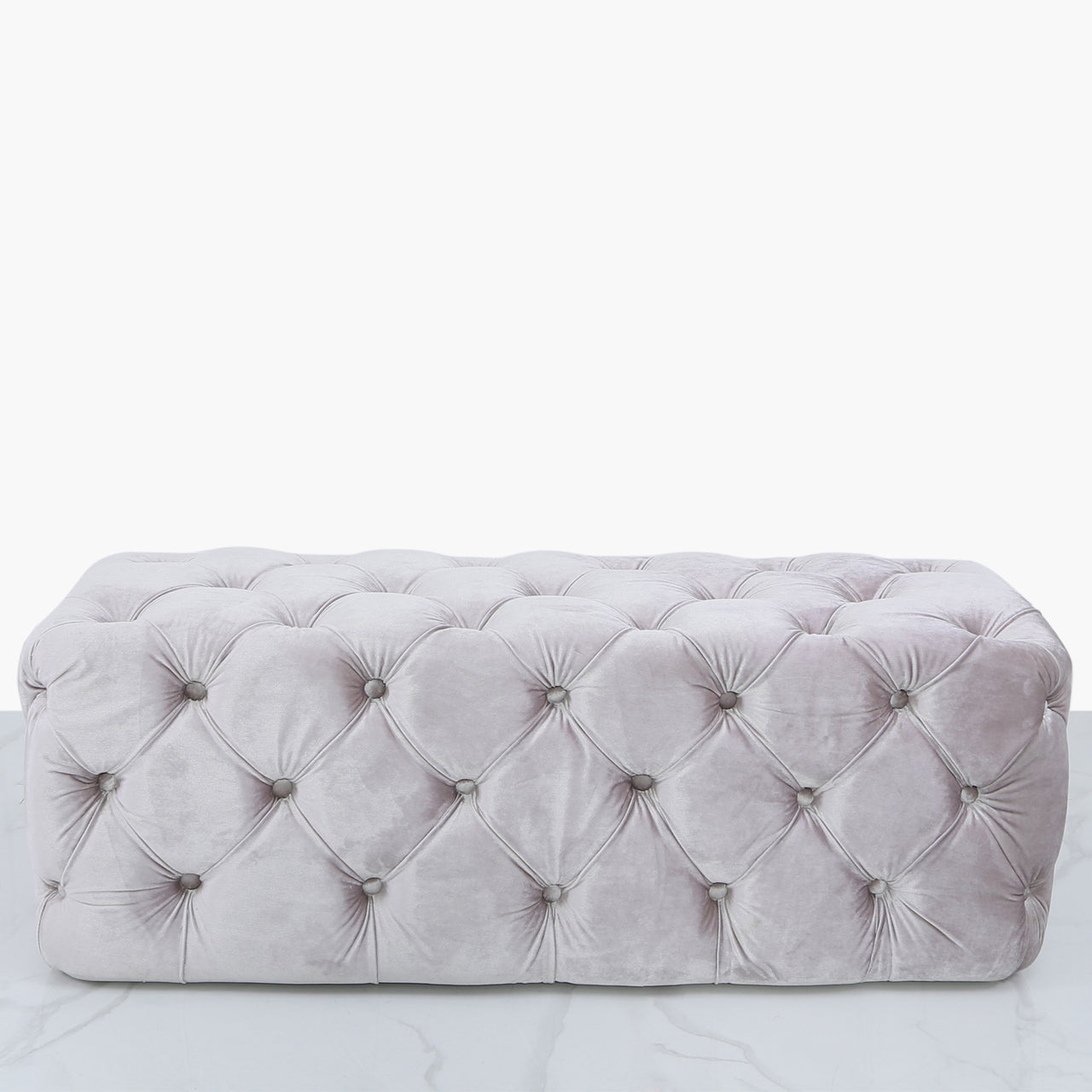 Pink Tufted Bench