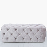 Pink Tufted Bench