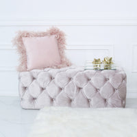 Pink Tufted Bench