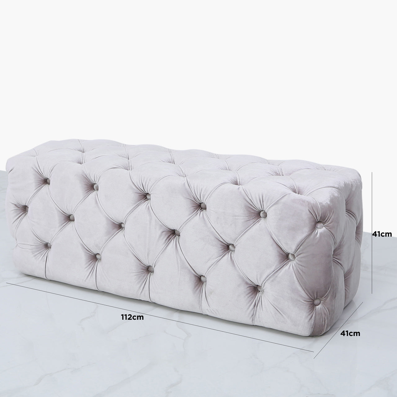 Pink Tufted Bench