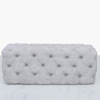 Silver Tufted Bench