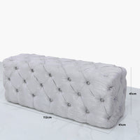 Silver Tufted Bench