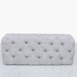 Silver Tufted Bench