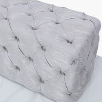 Silver Tufted Bench