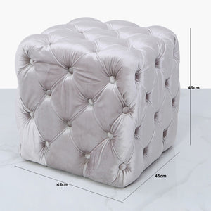 Belle Pink Tufted Stool