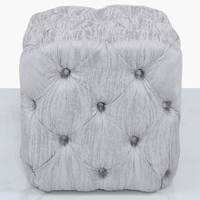 Belle Silver Tufted Stool