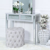 Chelsea Silver Tufted Stool