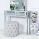 Chelsea Silver Tufted Stool