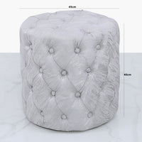 Chelsea Silver Tufted Stool