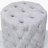 Chelsea Silver Tufted Stool