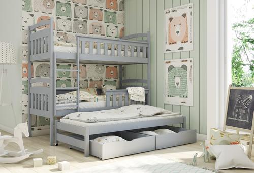 Harriet Wooden Bunk Bed with Trundle and Storage