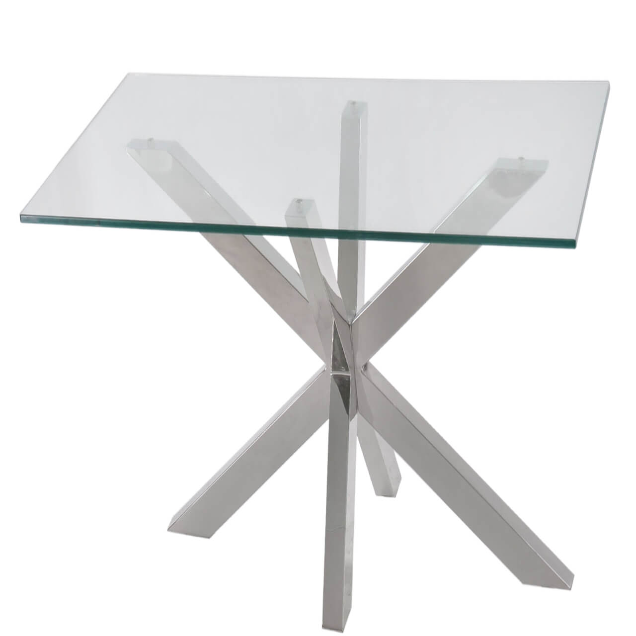 Crisscross Glass End Table