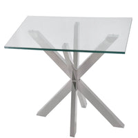 Crisscross Glass End Table